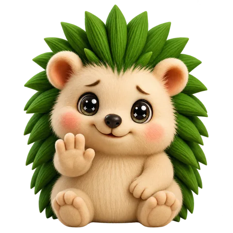 The Hoglt hedgehog in front of a blocked page