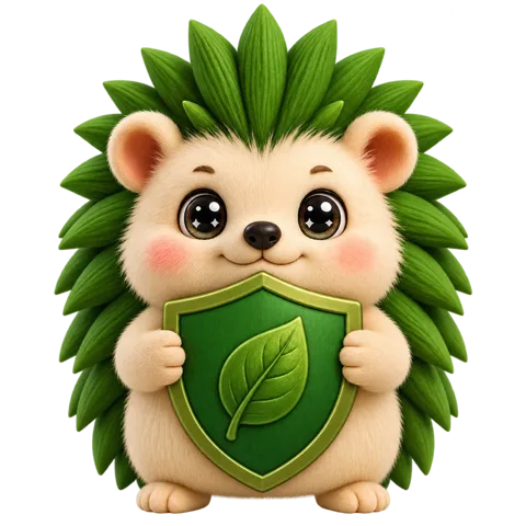 The Hoglt hedgehog holding a shield
